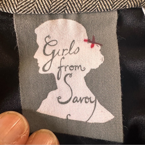 Anthropologie Girls From Savoy Just Right Ruffle Gray Pencil Skirt Size 4 - Picture 4 of 9